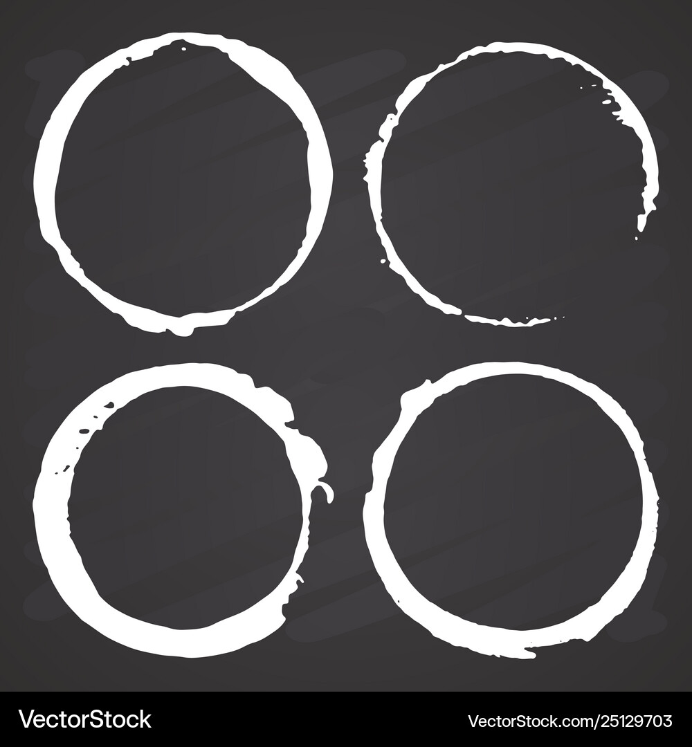 Round frames grunge textured hand drawn elements Vector Image