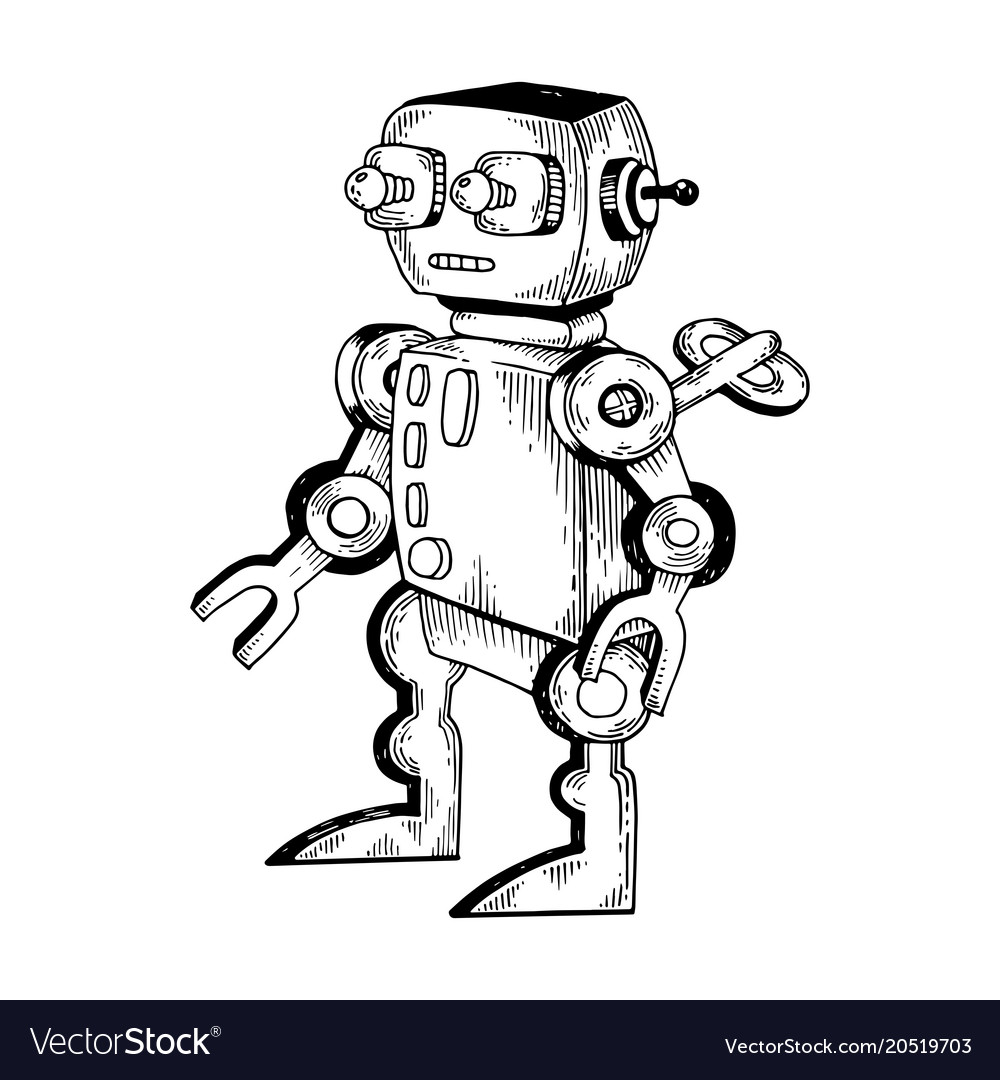 Scratchboard Robot Toy