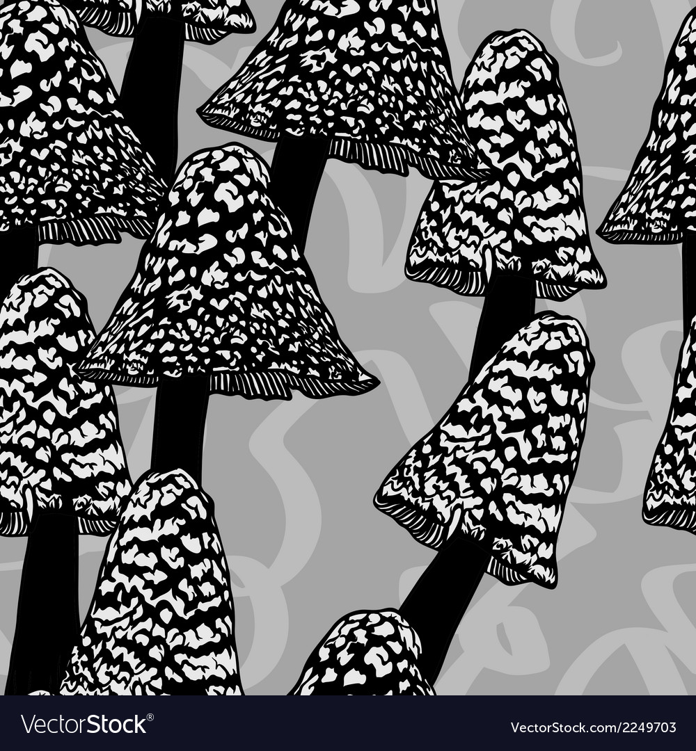 Seamless pattern with mushrooms
