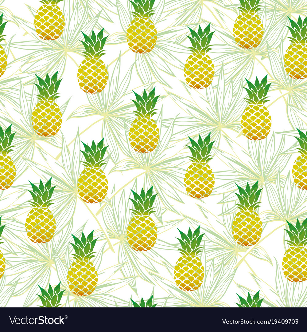 Seamless pattern with pineapples