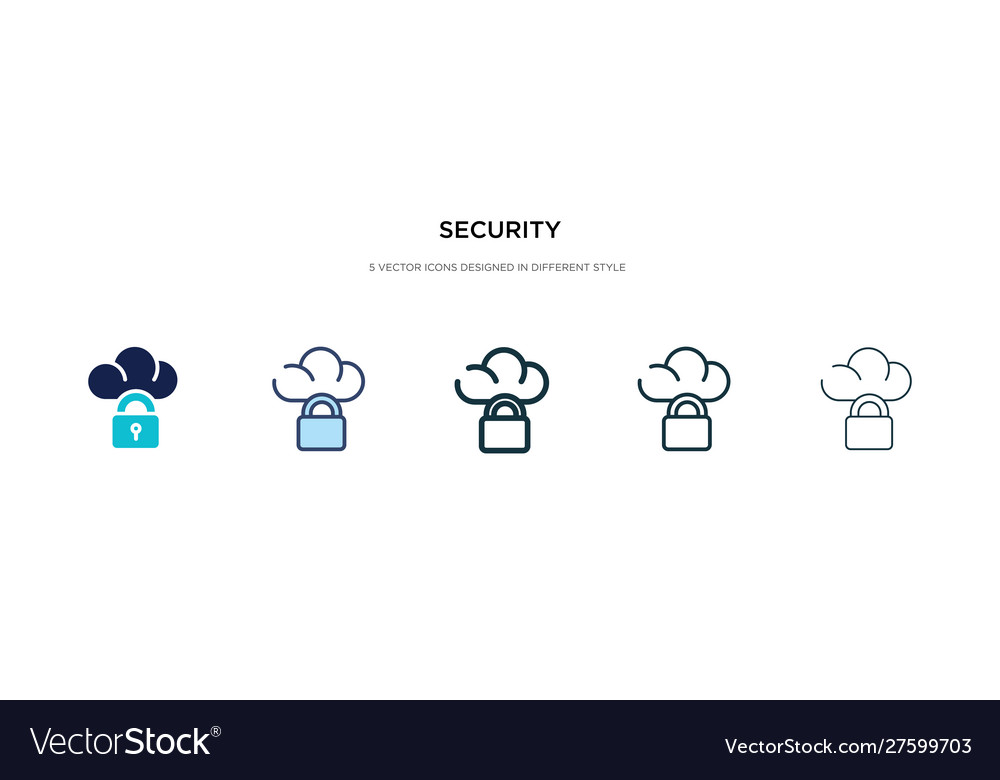 Security icon in different style two colored vector image Security icon in different style two colored