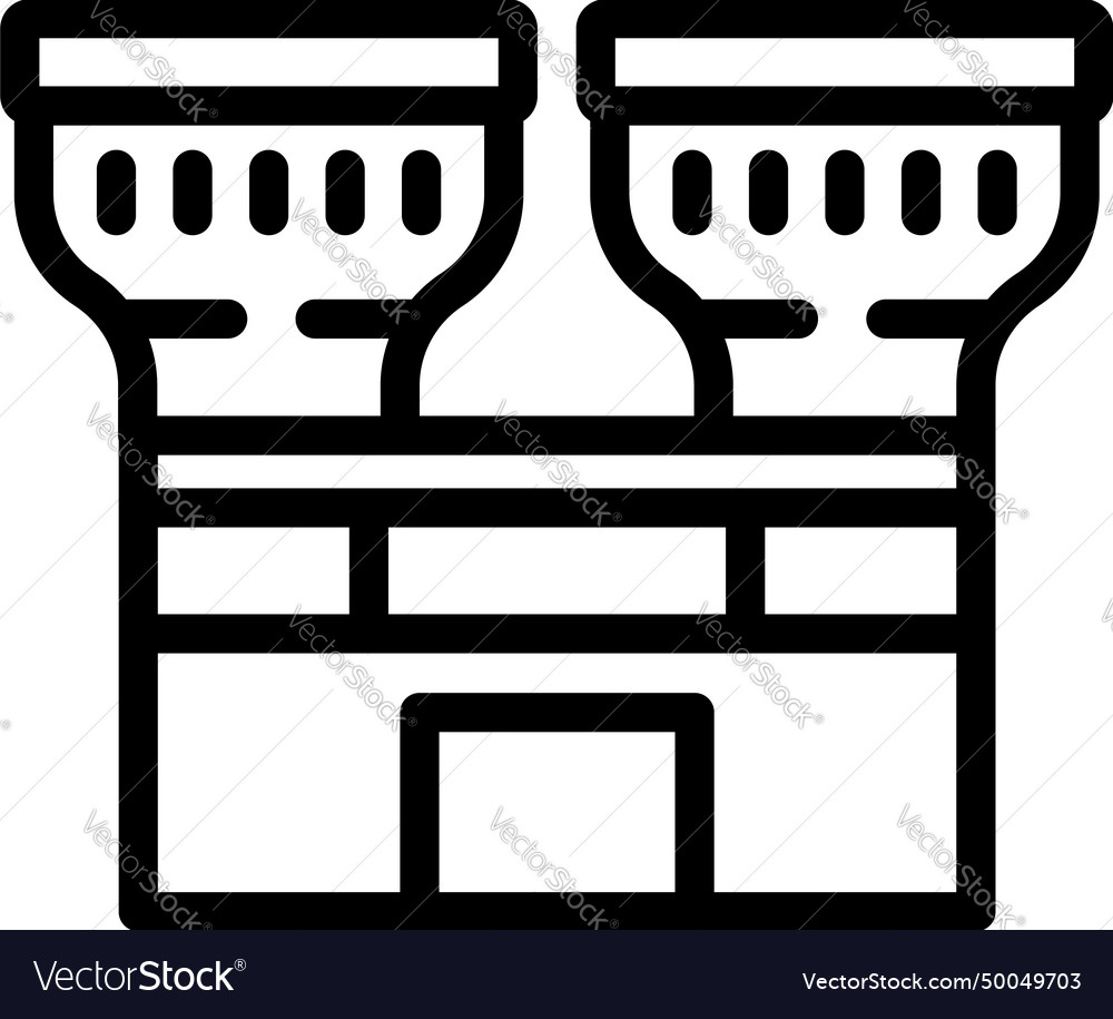 Sky travel icon outline tower city tel Royalty Free Vector