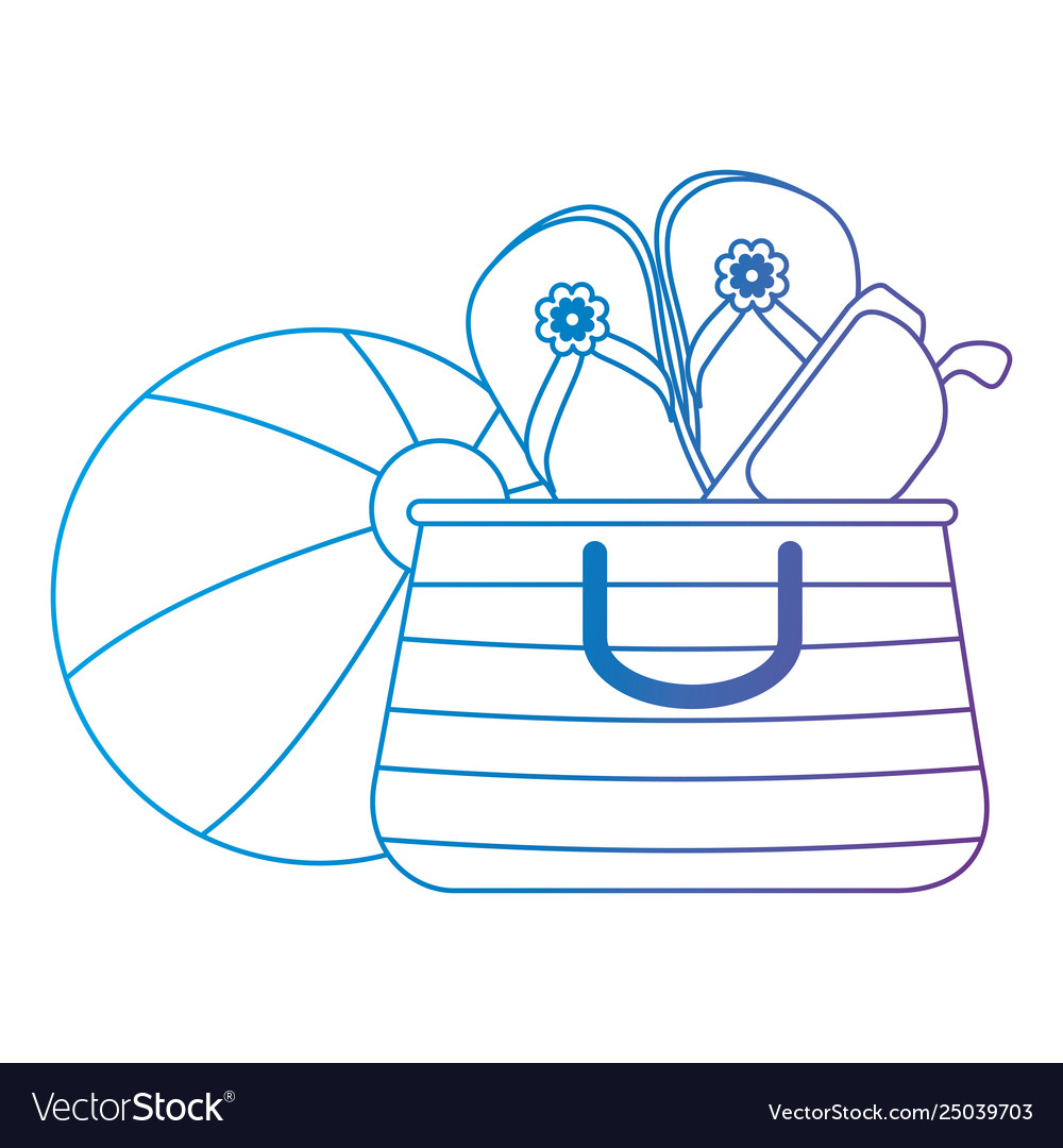 Summer vacations bag with sandals and balloon