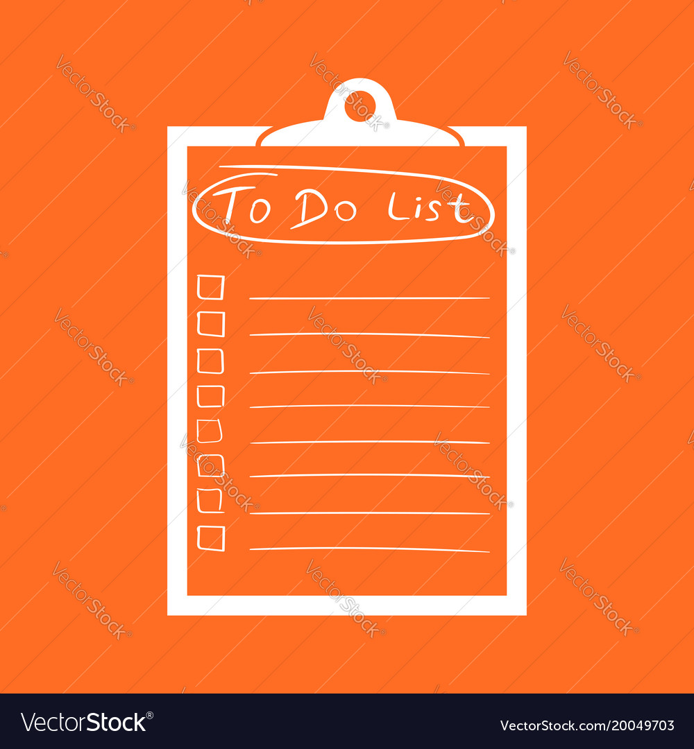 To do list icon with hand drawn text checklist