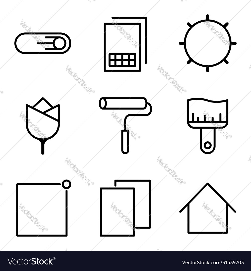 User interface outline icon set include sim