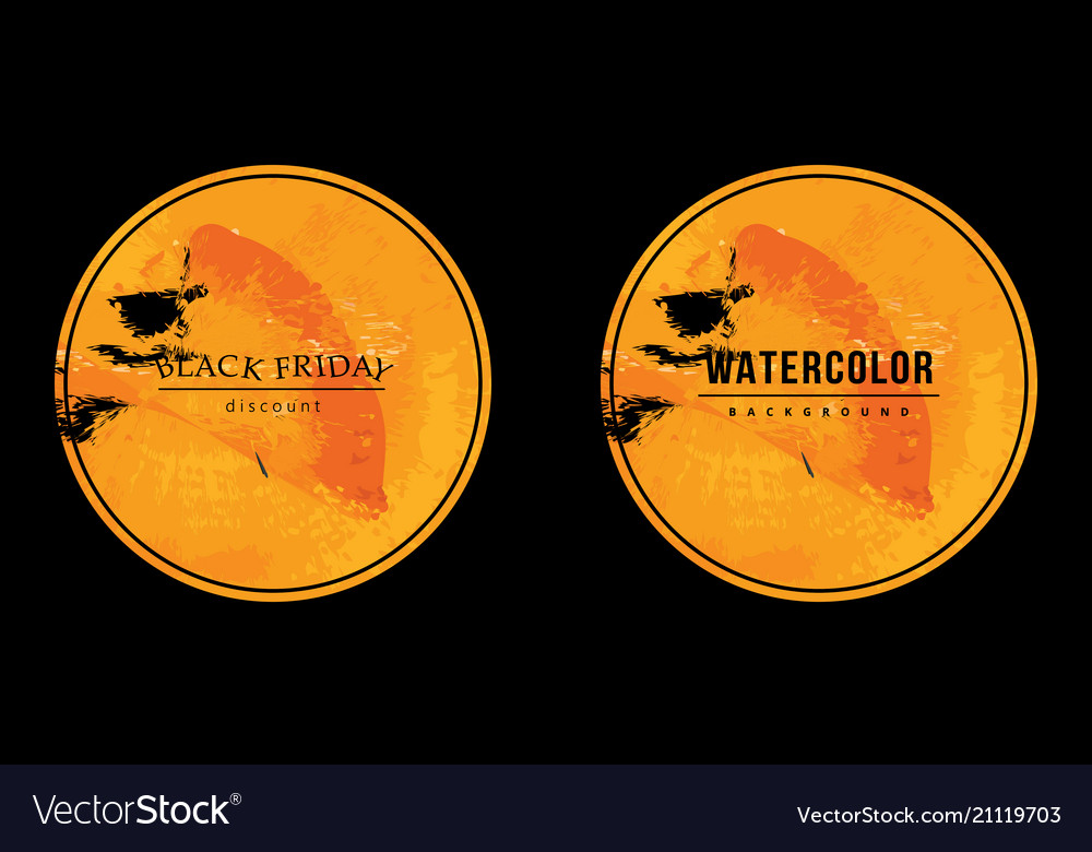 Watercolor circle background set with text