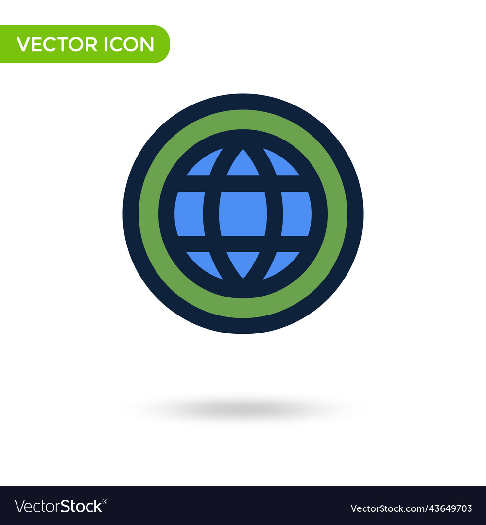 Web planet icon minimal and creative vector image Web planet icon minimal and creative