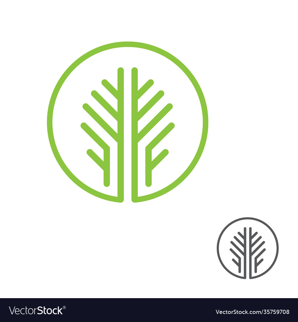 Abstract leaf symbol design template linear style