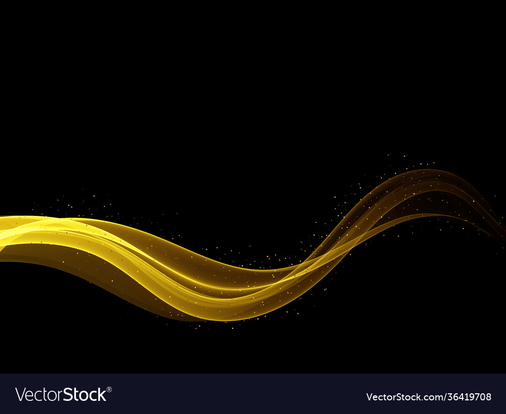 Abstract smooth shiny color golden wave design Vector Image