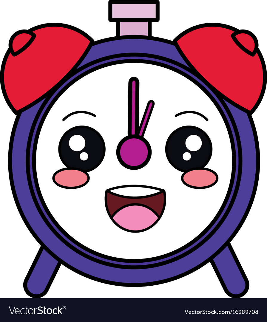 Alarm clock kawaii character Royalty Free Vector Image