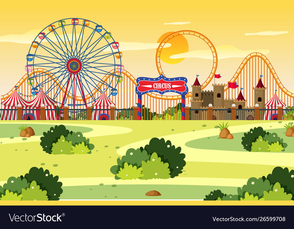 An outdoor scene with circus Royalty Free Vector Image