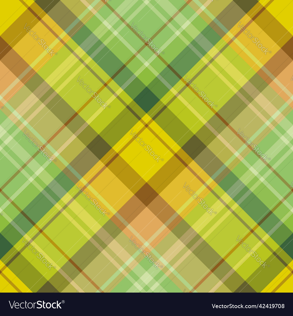 Creative plaid pattern in green orange and brown Vector Image