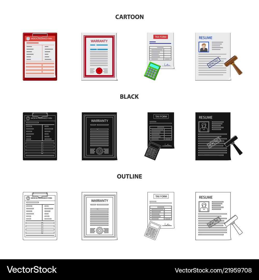 Design of form and document logo Royalty Free Vector Image