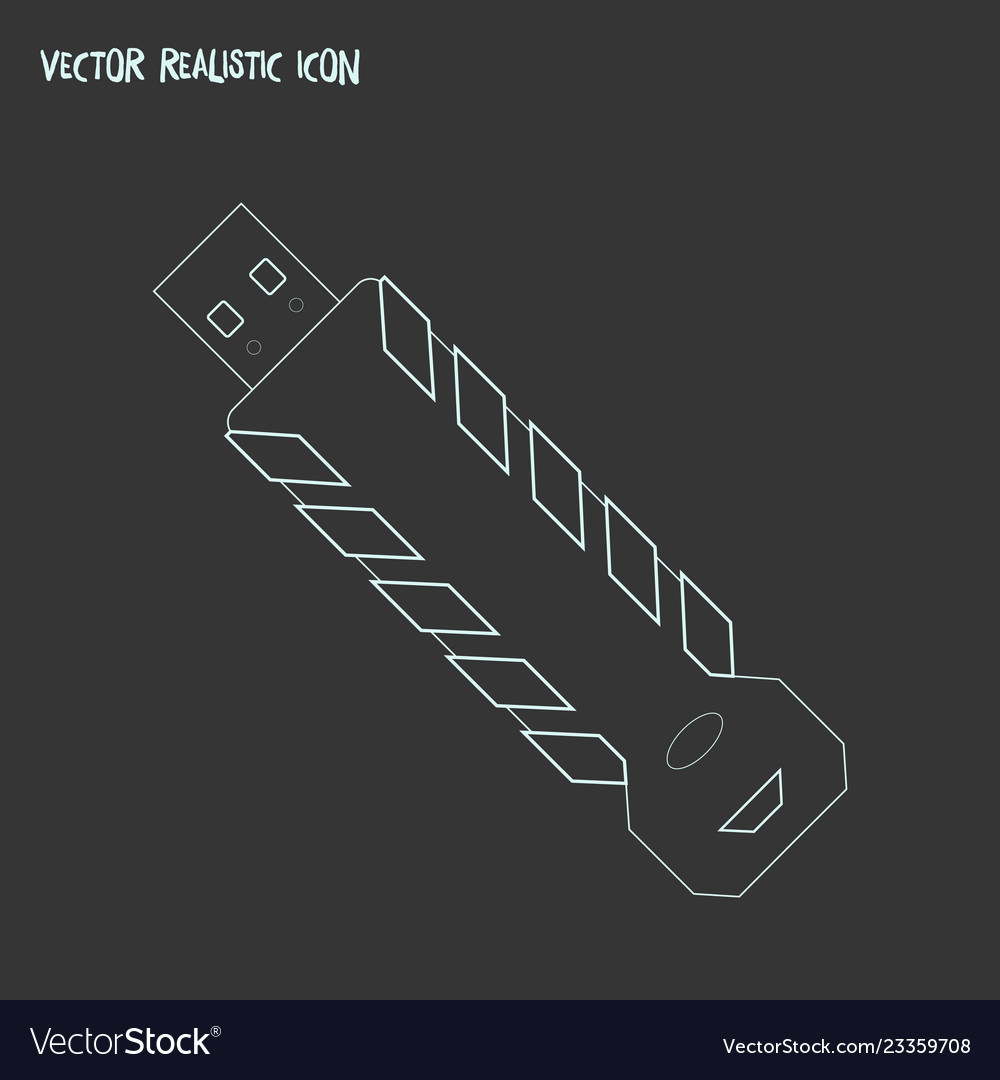 Flash drive icon line element vector image Flash drive icon line element