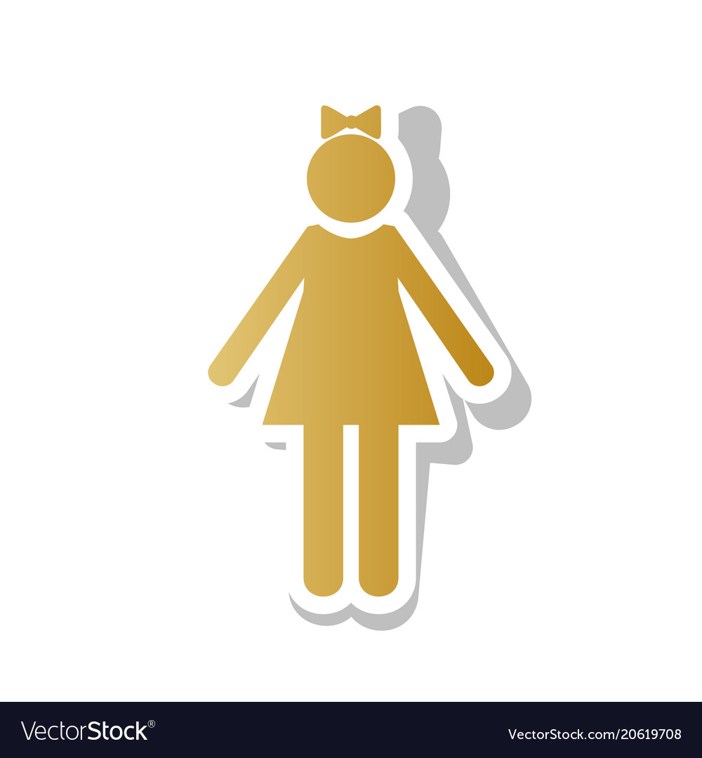 Girl sign golden gradient Royalty Free Vector Image