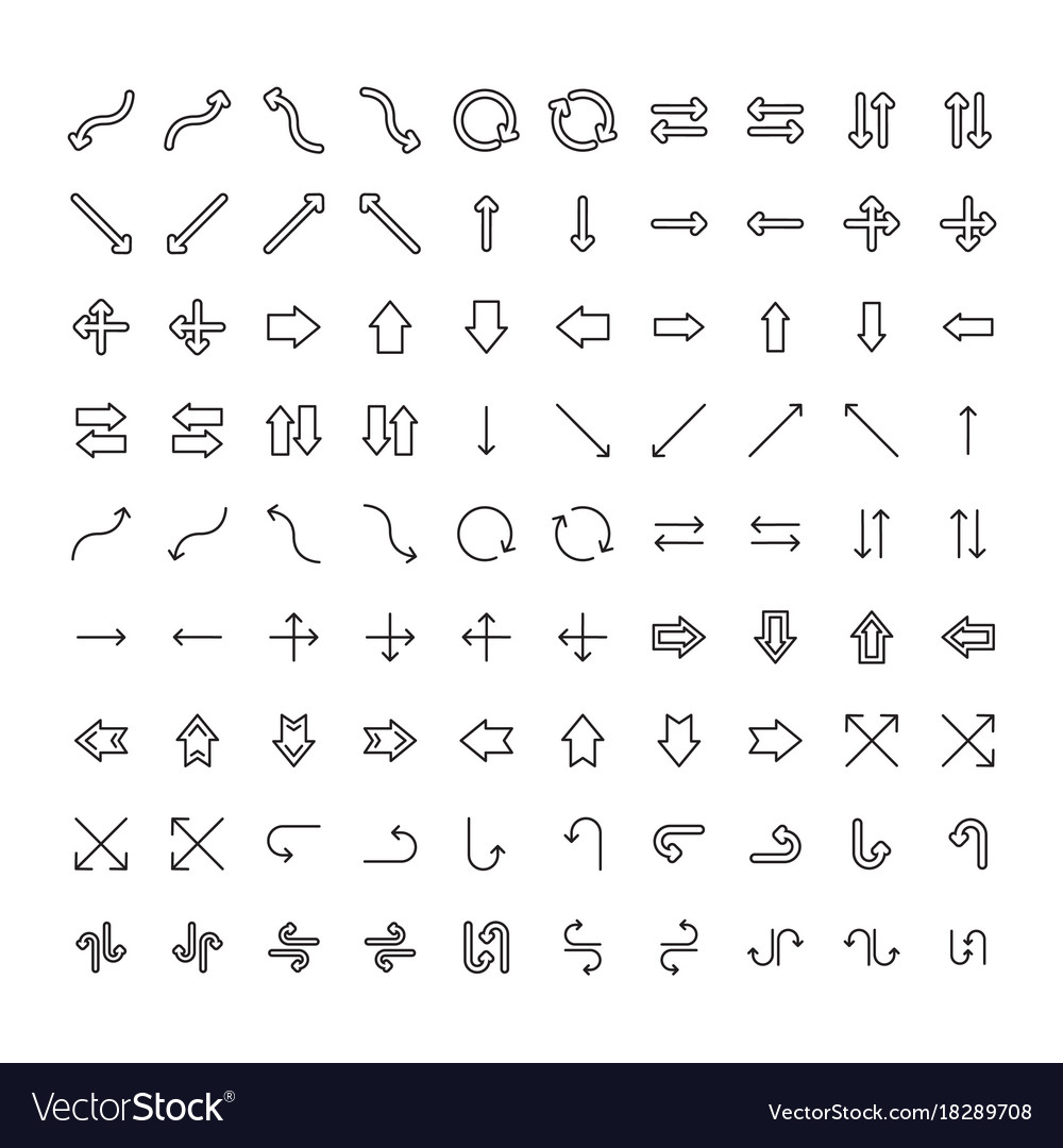 Icons set different arrows and pointers