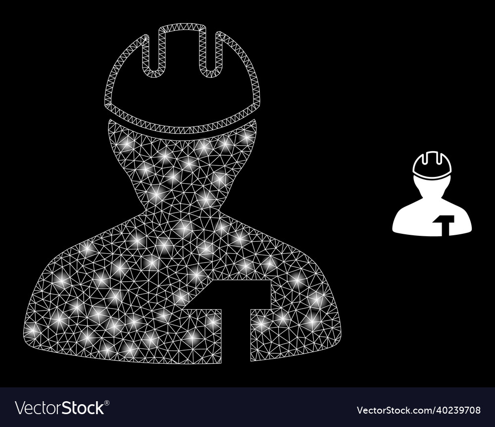 Mesh net repairman with shiny wire frame vector image Mesh net repairman with shiny wire frame
