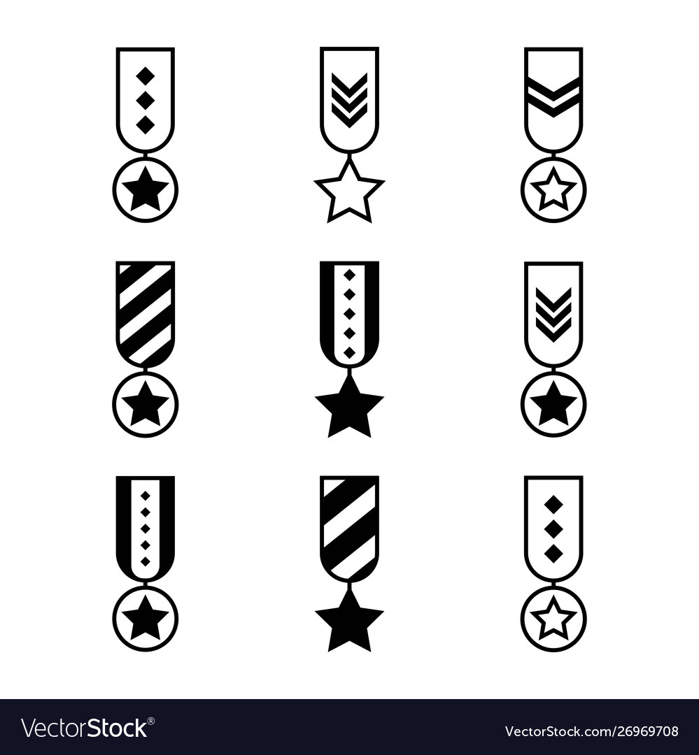 Military rank icon set army insignia symbol Vector Image