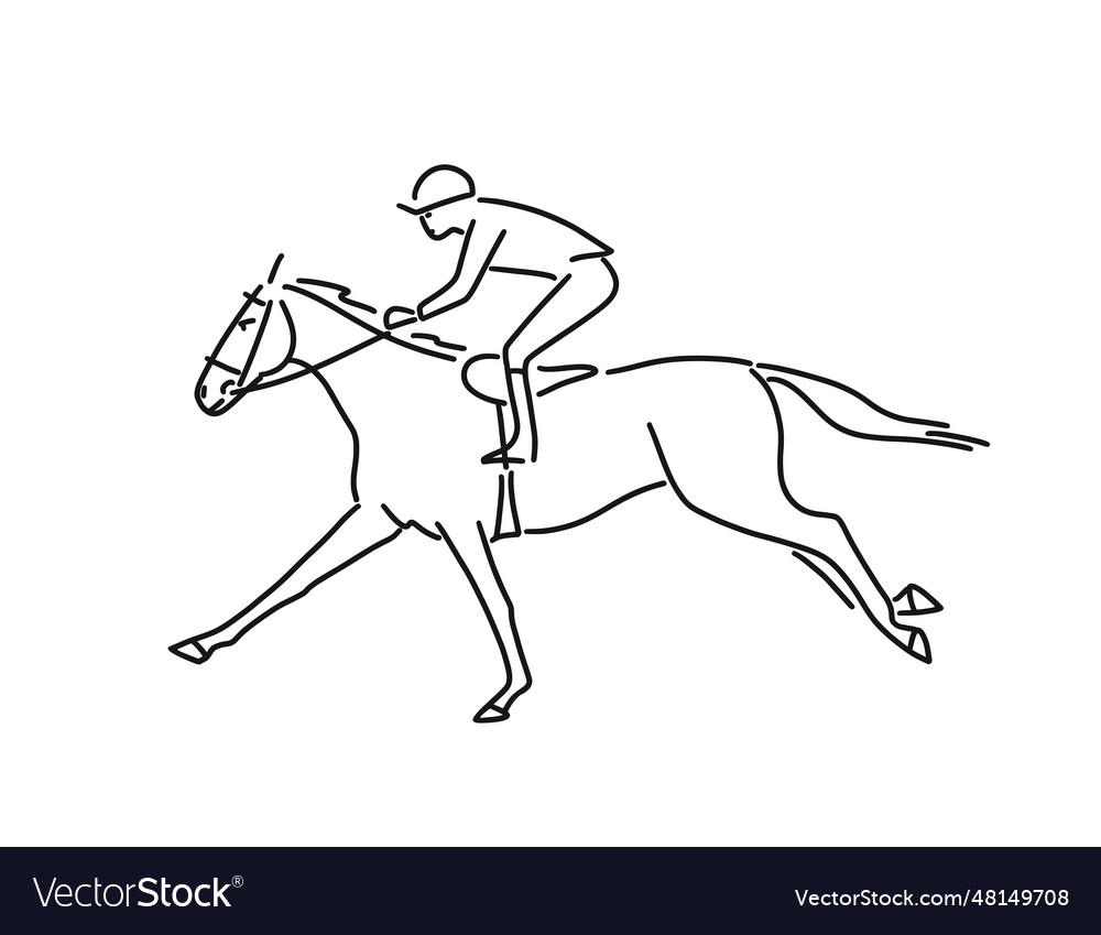 Race Horse With Jockeys On The White Background Vector Image