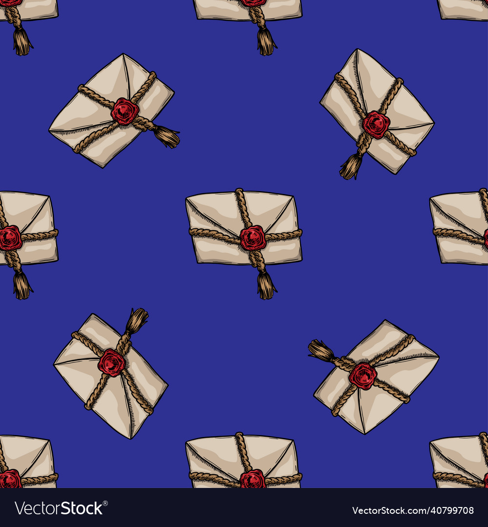 Seamless pattern of closed envelope Vector Image Seamless pattern of closed envelope