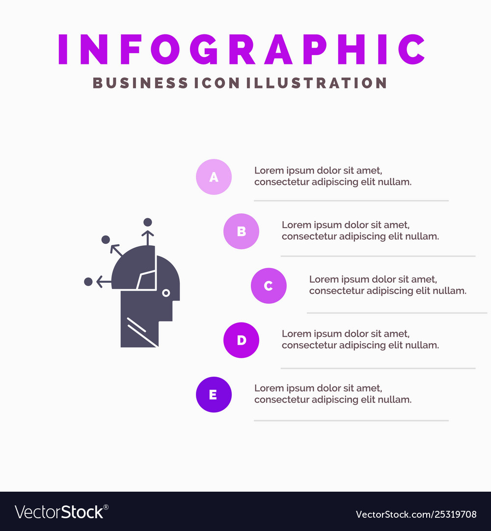 User man mind programming art solid icon vector image User man mind programming art solid icon