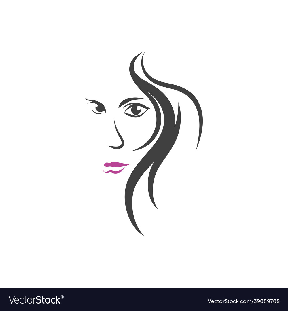 Woman face silhouette character vector image Woman face silhouette character