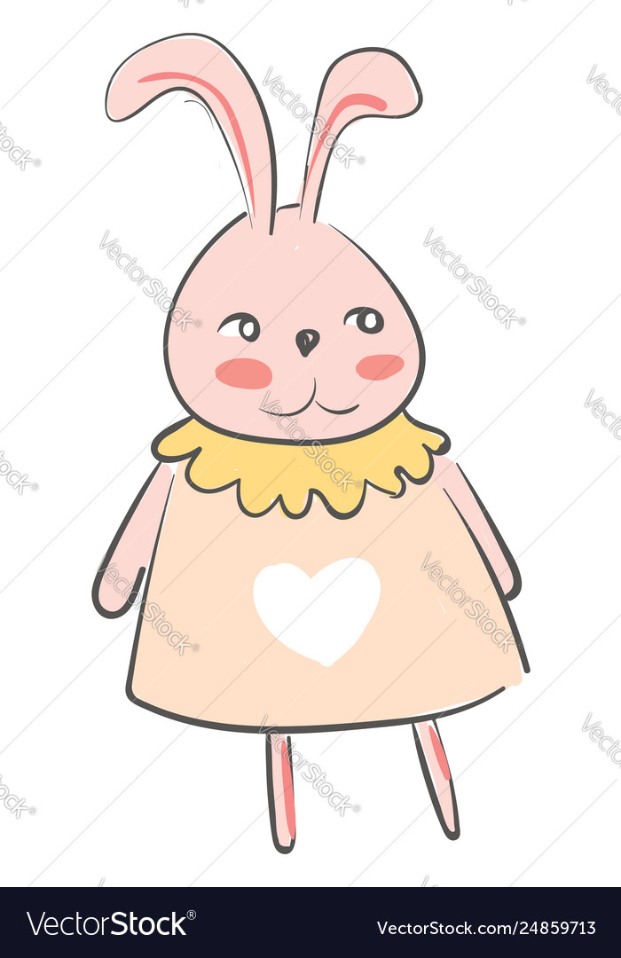 A hare wearing beautiful pink gown dress