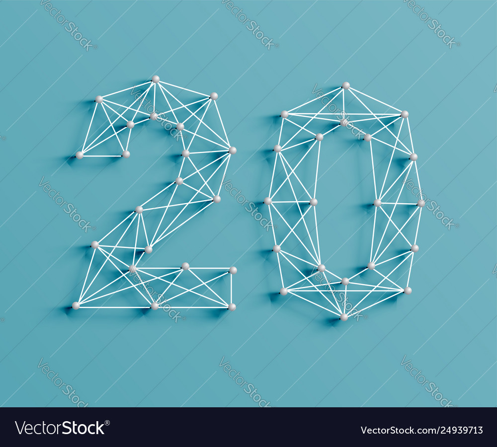 A number made pins and lines 3d realistic vector image A number made pins and lines 3d realistic