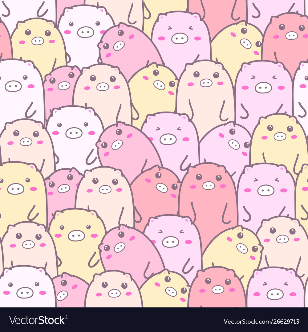 Adorable Pig Pattern Background