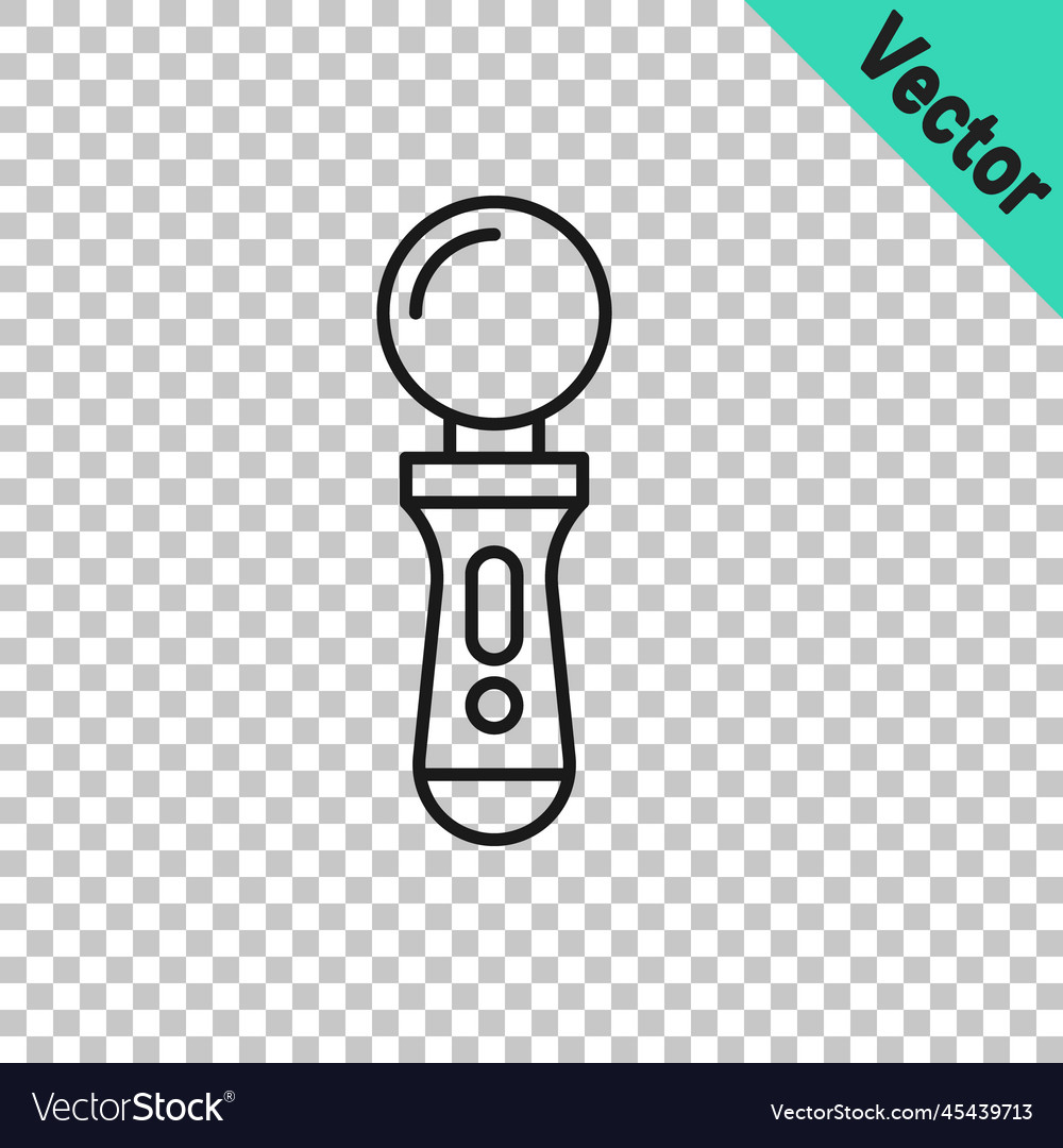 Black line vr controller game icon isolated vector image Black line vr controller game icon isolated