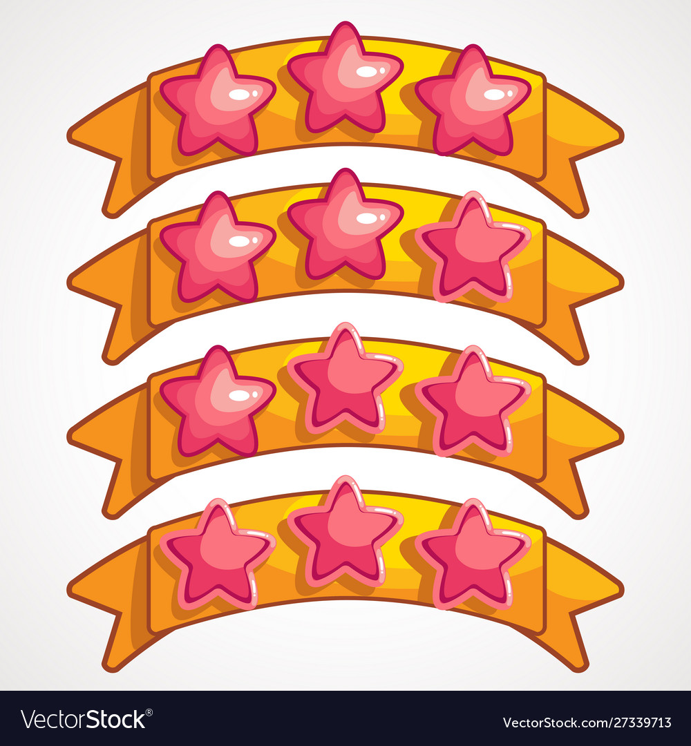Cartoon game rating icons assets for design