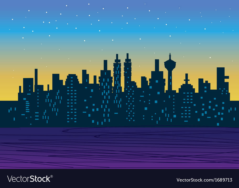 City landscape Royalty Free Vector Image - VectorStock