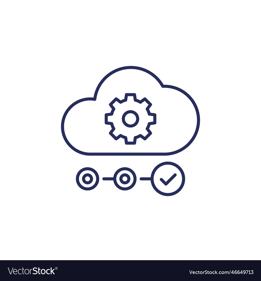 Cloud service icon line Royalty Free Vector Image