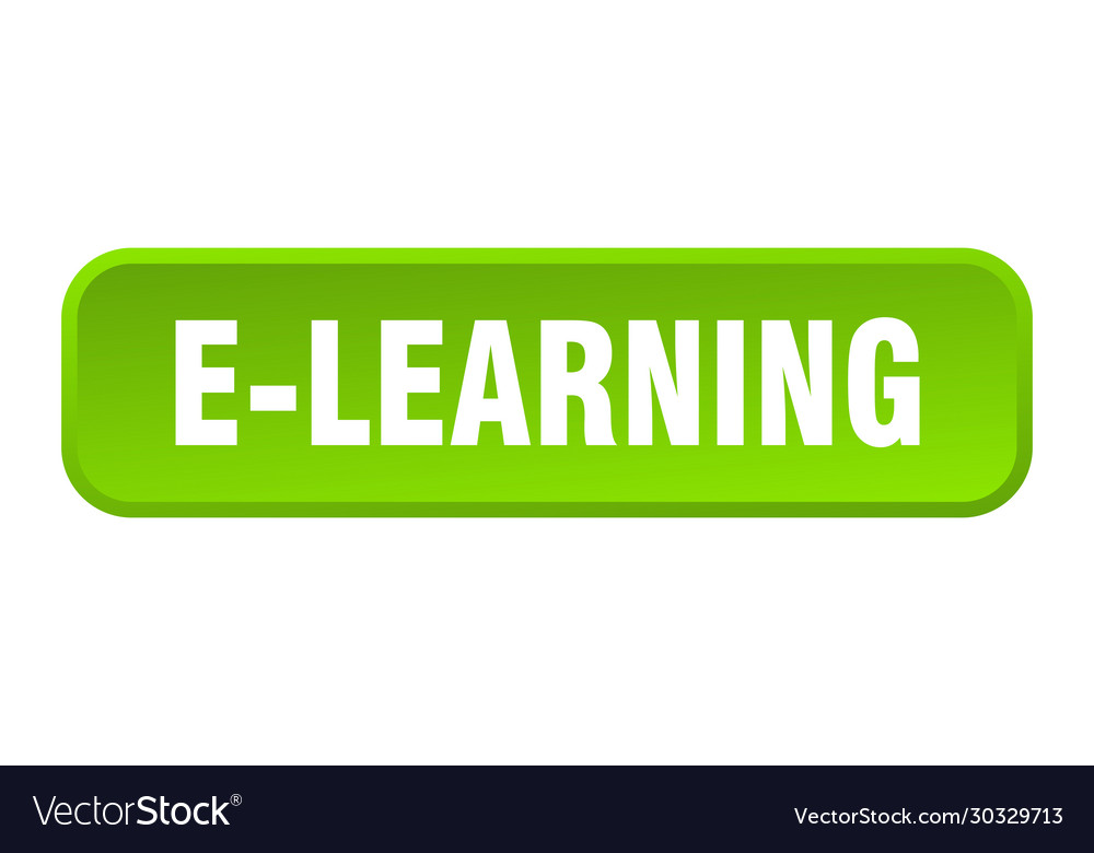 E-learning button square 3d push