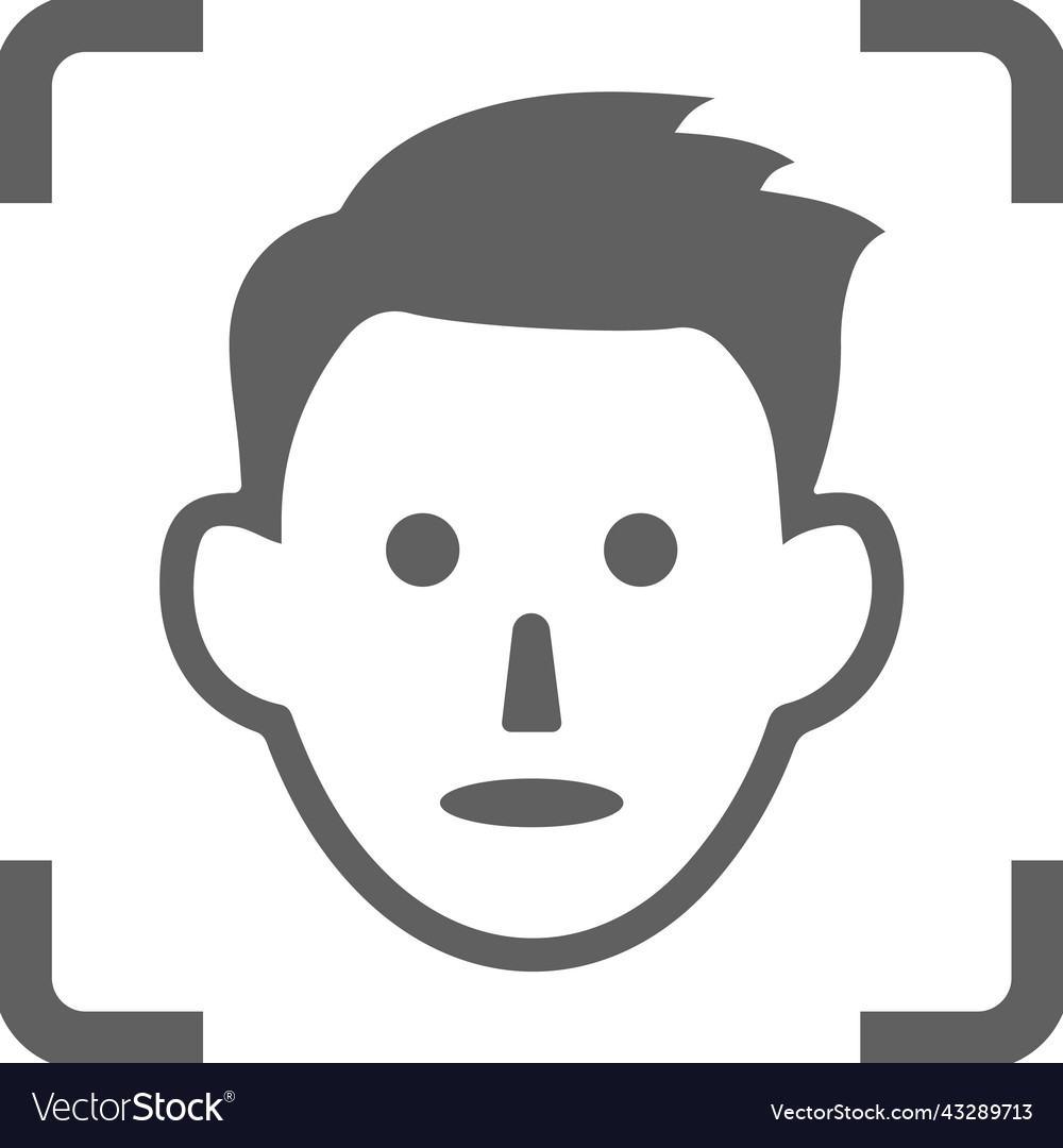 Face unlock scan icon gray graphics