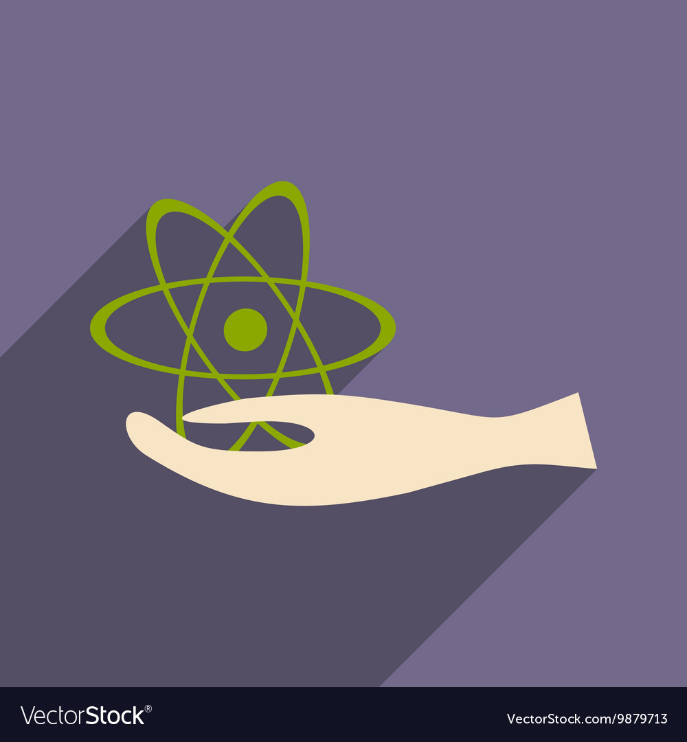 Flat with shadow icon and mobile application atom