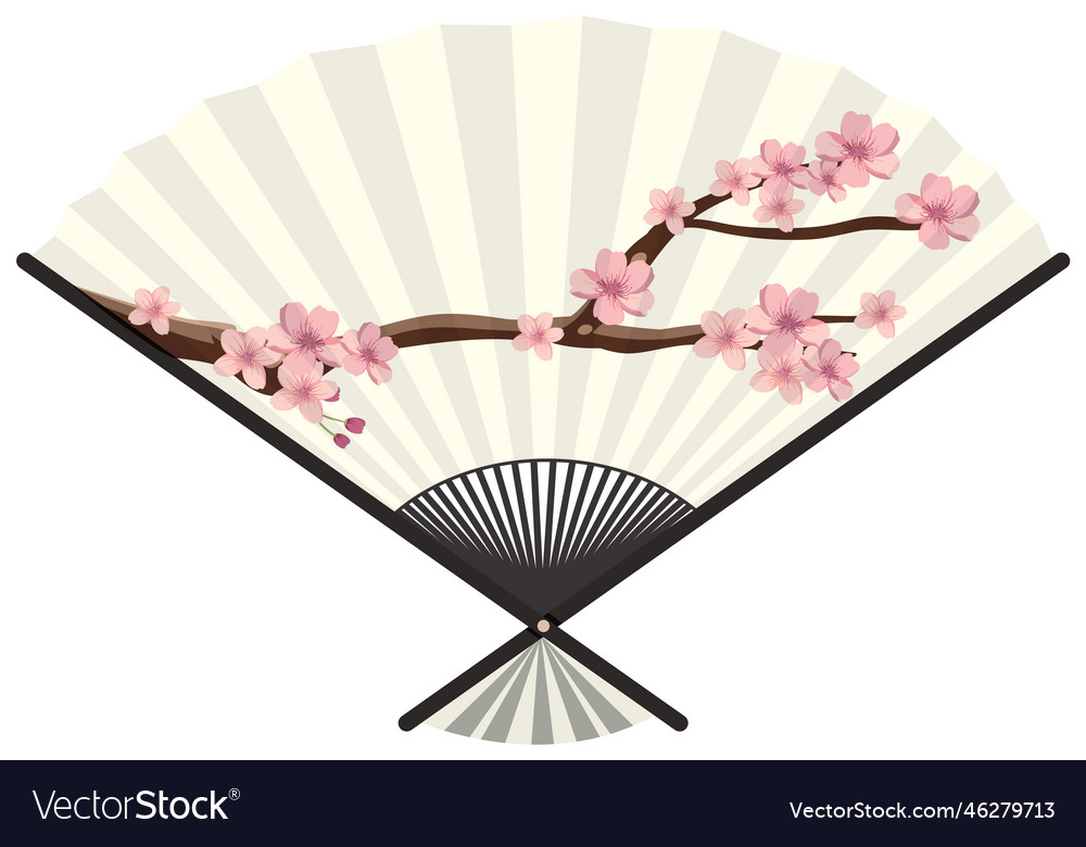 Folding japanese fan design Royalty Free Vector Image