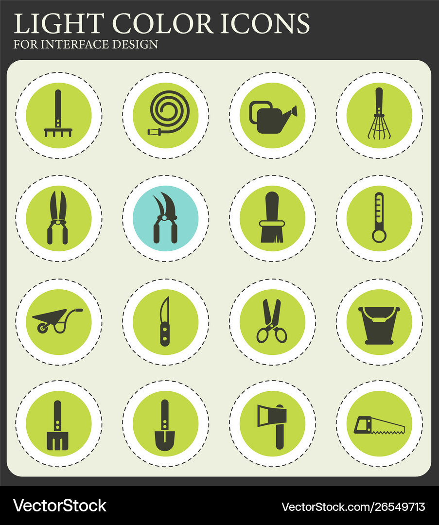 Garden tools icon set Royalty Free Vector Image