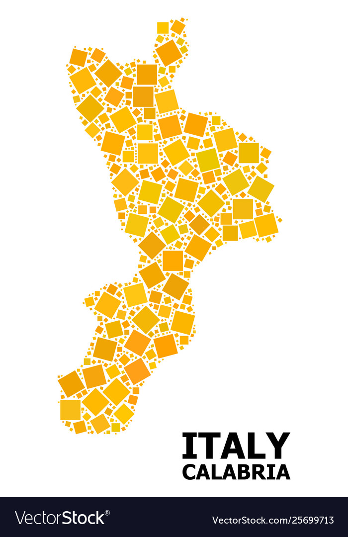 Golden rotated square pattern map calabria