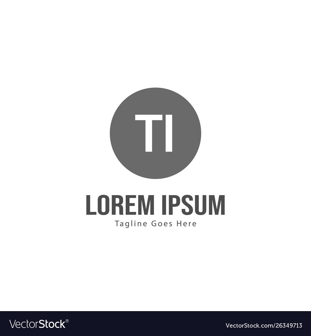 Initial ti logo template with modern frame vector image Initial ti logo template with modern frame
