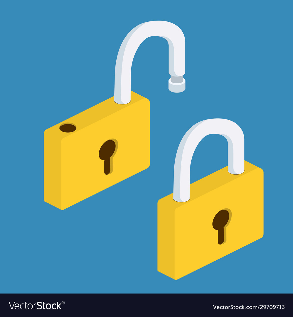 Lock open and closed vector image Lock open and closed