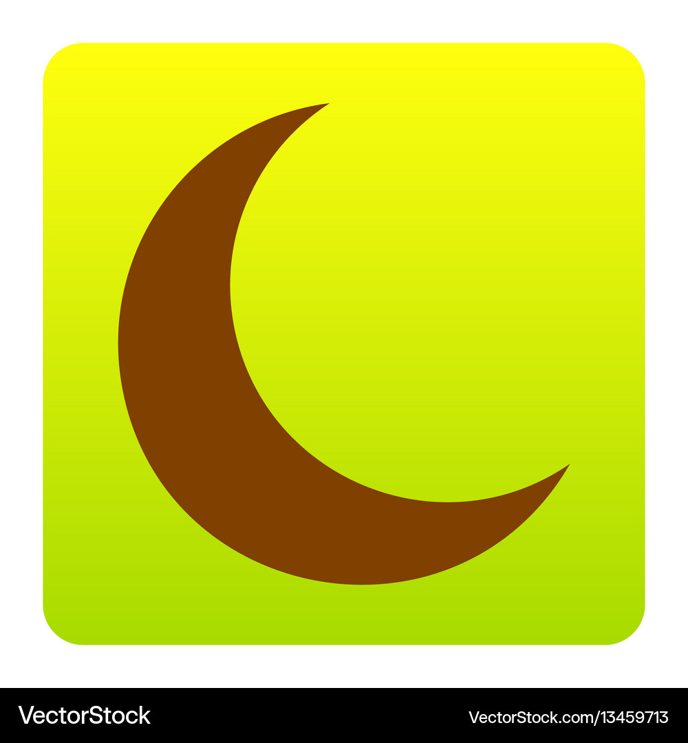 Moon sign brown icon Royalty Free Vector Image