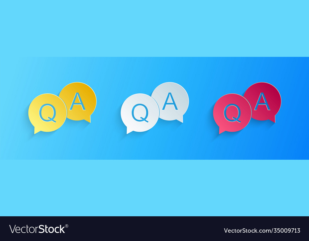 Paper cut question and answer mark in speech Vector Image