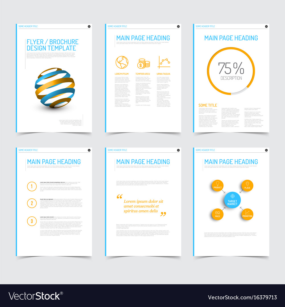 set of modern brochure flyer design templates vector image