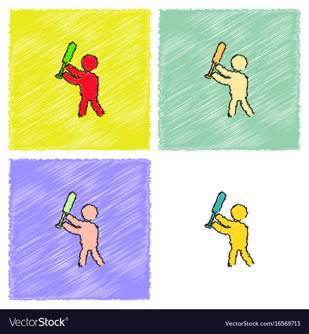 Set of olympic game design in hatching style