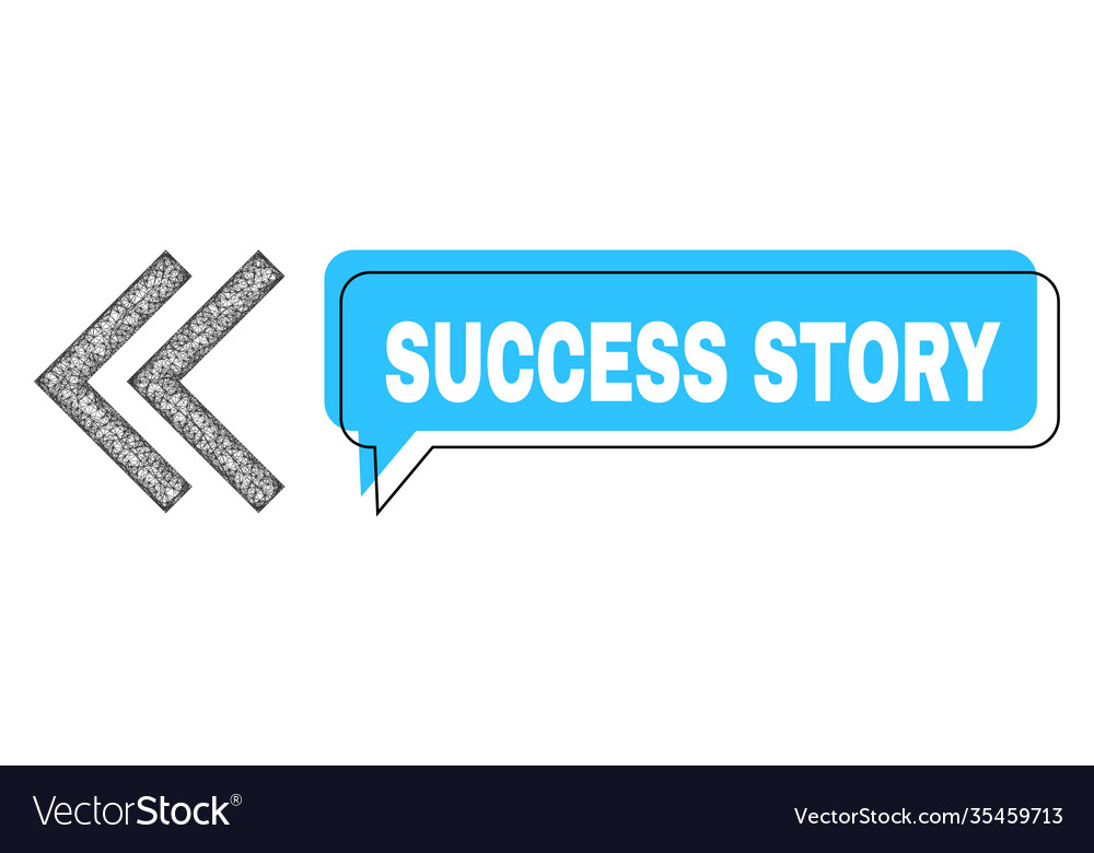 Shifted success story speech bubble and net shift vector image Shifted success story speech bubble and net shift