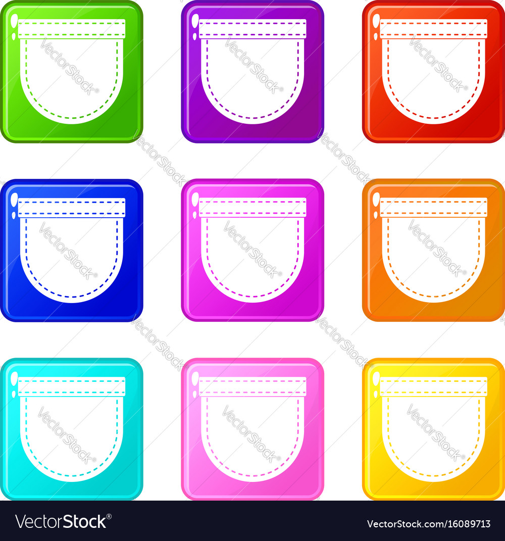 Shirt pocket set 9 Royalty Free Vector Image - VectorStock