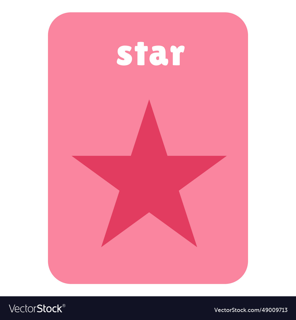 Star shape flashcard Royalty Free Vector Image