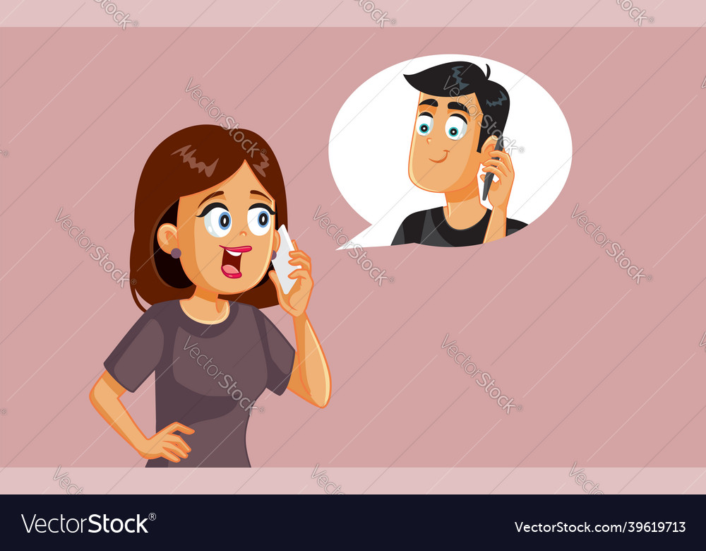 Wife speaking on the phone with her husband Vector Image Wife speaking on the phone with her husband Vector Image