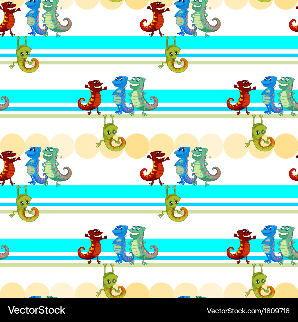 A seamless design with lizards Royalty Free Vector Image